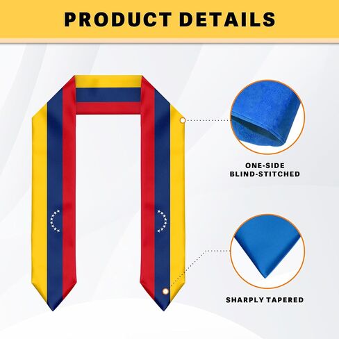 Venezuela Flag Graduation Stole Graduation Sash Scarf for International Student Abroad Adult Unisex in Saudi Arabia