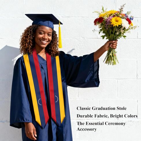 Venezuela Flag Graduation Stole Graduation Sash Scarf for International Student Abroad Adult Unisex in Saudi Arabia