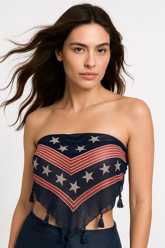 SAM INC USA American Flag Scarf Wrapped Fall Summer/Soft Lightweight/Chiffon Sheer Infinity Christmas Scarf for Women-100x100x160cm with Lurex in Saudi Arabia