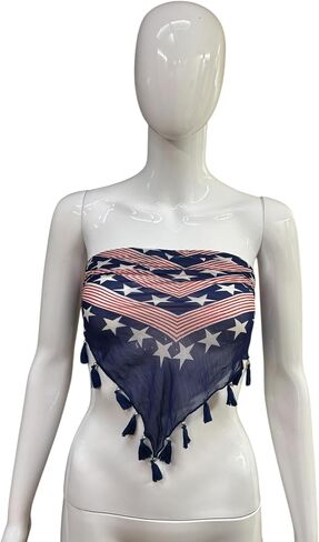 SAM INC USA American Flag Scarf Wrapped Fall Summer/Soft Lightweight/Chiffon Sheer Infinity Christmas Scarf for Women-100x100x160cm with Lurex in Saudi Arabia