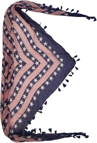 SAM INC USA American Flag Scarf Wrapped Fall Summer/Soft Lightweight/Chiffon Sheer Infinity Christmas Scarf for Women-100x100x160cm with Lurex in Saudi Arabia
