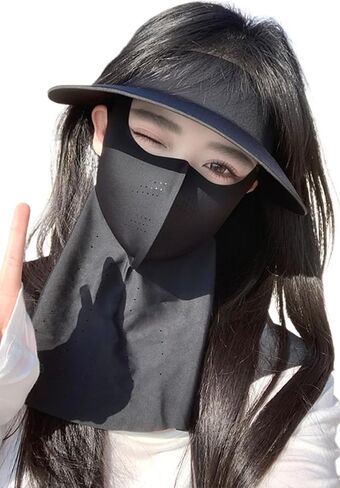 Face Cover UPF 50+ Women's Ice Silk All-in-one Face Full Face Sun Mask Eye Protection Balaclava in Saudi Arabia