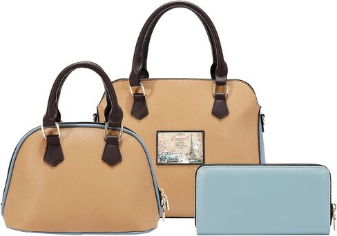 Nicole Lee Nikky Bag 3-Piece Satchel, Crossbody, and Wallet Set in Chasing Dreams, Eco-Leather, Zip and Magnetic Clasp Closure (CHASING DREAMS) in Saudi Arabia