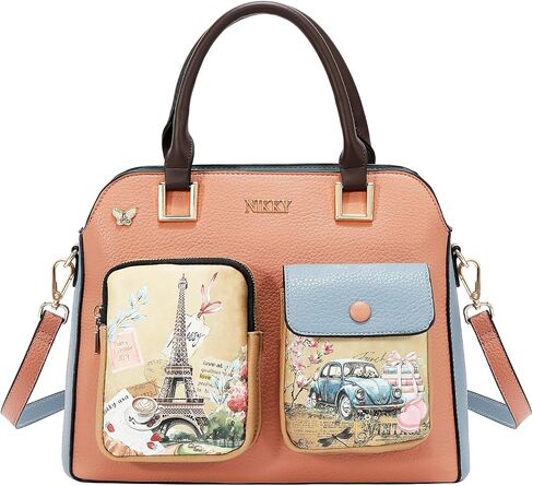 Nicole Lee Nikky Bag 3-Piece Satchel, Crossbody, and Wallet Set in Chasing Dreams, Eco-Leather, Zip and Magnetic Clasp Closure (CHASING DREAMS) in Saudi Arabia