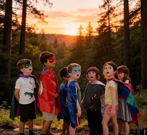 Capes for Kids Hero Costume Capes with Masks and Wristbands Slap Bands Fit for boy and girls (6 Pcs) in Saudi Arabia