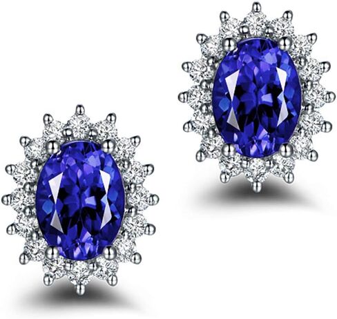 2.5 Carat Natural Tanzanite earrings in 14K Real Gold Gift for Women in Saudi Arabia