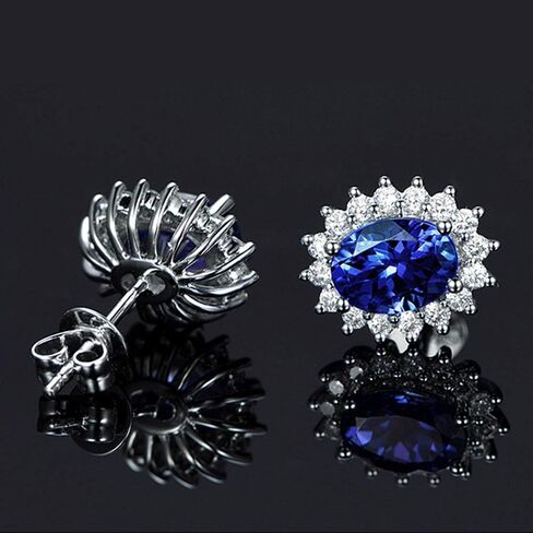 2.5 Carat Natural Tanzanite earrings in 14K Real Gold Gift for Women in Saudi Arabia