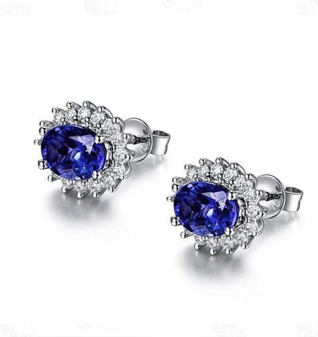 2.5 Carat Natural Tanzanite earrings in 14K Real Gold Gift for Women in Saudi Arabia