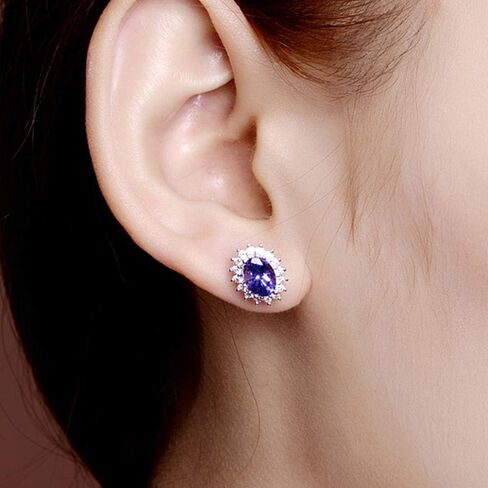 2.5 Carat Natural Tanzanite earrings in 14K Real Gold Gift for Women in Saudi Arabia