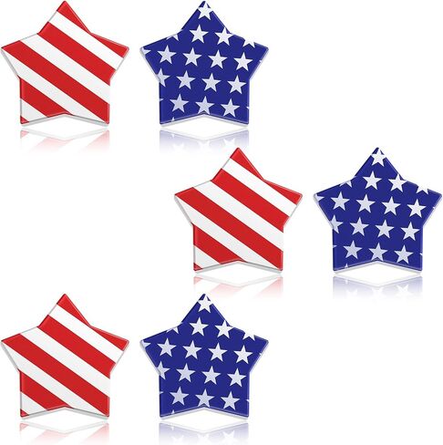 Liliaafar 3 Pairs Patriotic American Flag Stud Earrings 4th of July Red White Blue Stars Earrings for Women Jewelry Gifts for 250th Anniversary Independence Day Holiday Accessories in Kuwait
