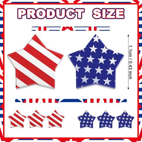 Liliaafar 3 Pairs Patriotic American Flag Stud Earrings 4th of July Red White Blue Stars Earrings for Women Jewelry Gifts for 250th Anniversary Independence Day Holiday Accessories in Kuwait