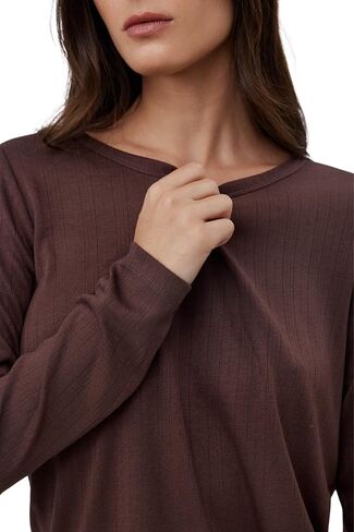 Gottex Beach Life Daydream Pointelle Loungewear Top - Knit Fabric, Crew Neck, Long Sleeved, Bottoms Sold Separately in Kuwait