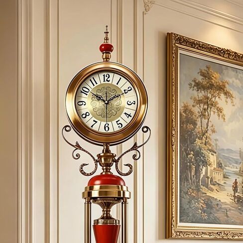 Grandfather Clocks Metal Classic Floor Silent Clock Quartz Pendulum Roman Numeral in Saudi Arabia