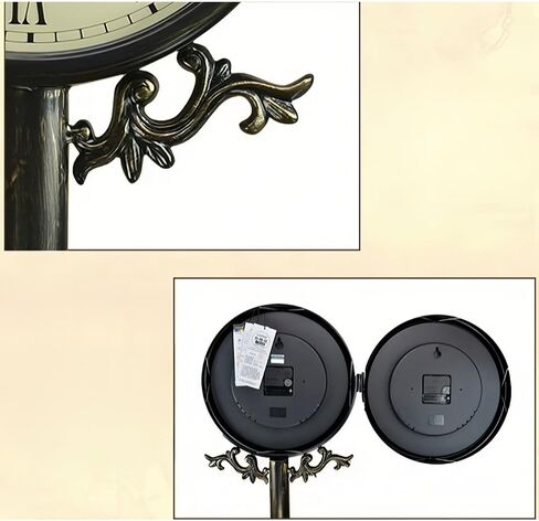 Grandfather Clocks Metal Floor Standing Clock Quartz Silent Roman Numeral for Home Decor in Saudi Arabia