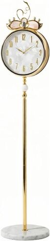 Grandfather Clocks Metal Floor Standing Clock Quartz Silent Marble Base for Villa Living Room in Saudi Arabia