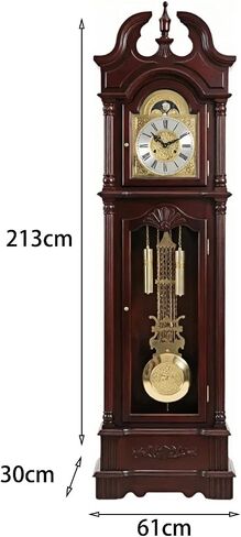 Grandfather Clocks Wood Grandfather Clock Floor Mechanical Pendulum Chimes Decorative for Home in Saudi Arabia