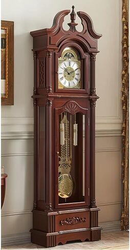 Grandfather Clocks Wood Grandfather Clock Floor Mechanical Pendulum Chimes Decorative for Home in Saudi Arabia