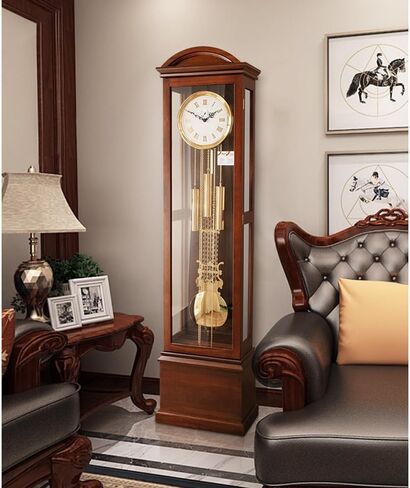 Grandfather Clocks Simple Table Clock, Solid Wood Mechanical Floor American Villa Living Room Luxury Standing Home Large Sitting in Saudi Arabia