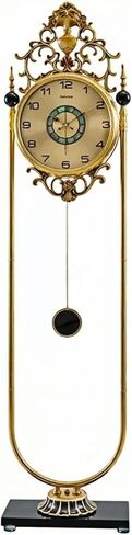 Grandfather Clocks Vintage Metal Floor Clock Silent Quartz Pendulum European Style in Saudi Arabia