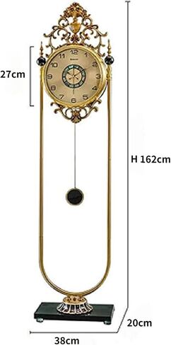 Grandfather Clocks Vintage Metal Floor Clock Silent Quartz Pendulum European Style in Saudi Arabia