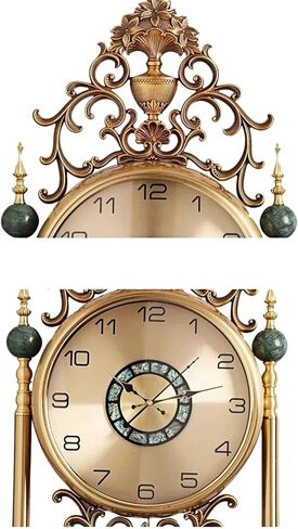 Grandfather Clocks Vintage Metal Floor Clock Silent Quartz Pendulum European Style in Saudi Arabia