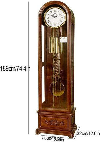 Retro Grandfather Clock - European-Style Floor Clock, Solid Wood Dome Design for Living Room Decoration, Vintage Grandstand Timepiece, Classic Home Decor Accent in Kuwait