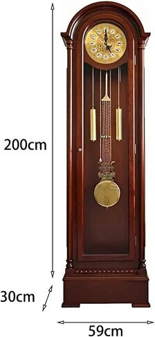 Grandfather Clocks Wood Grandfather Clock Floor Mechanical Pendulum Chimes Standing for Home in Saudi Arabia