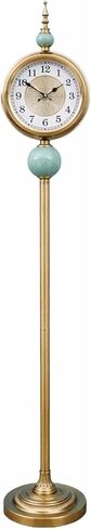 Grandfather Clocks Metal Floor Standing Clock European Style Roman Numeral for Living Room(Blue) in Saudi Arabia