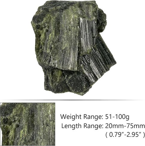 Rockcloud Natural Green Tourmaline Raw Crystal Stone Irregular Shaped Specimen for Reiki Meditation Home Decoration, 0.11-0.22 lb in Kuwait