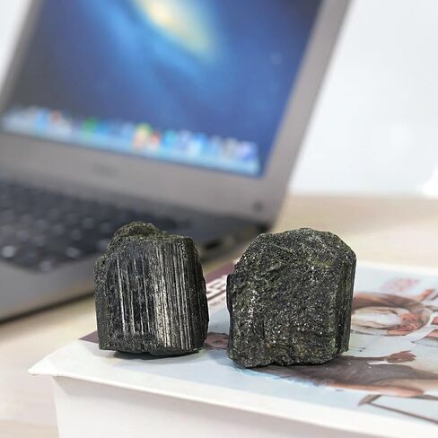 Rockcloud Natural Green Tourmaline Raw Crystal Stone Irregular Shaped Specimen for Reiki Meditation Home Decoration, 0.11-0.22 lb in Kuwait