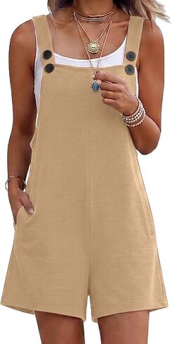 Nfsion Womens Casual Overalls Baggy Wide Leg Short Jumpsuits Lightweight Comfy Rompers Outfits with Pockets in Saudi Arabia