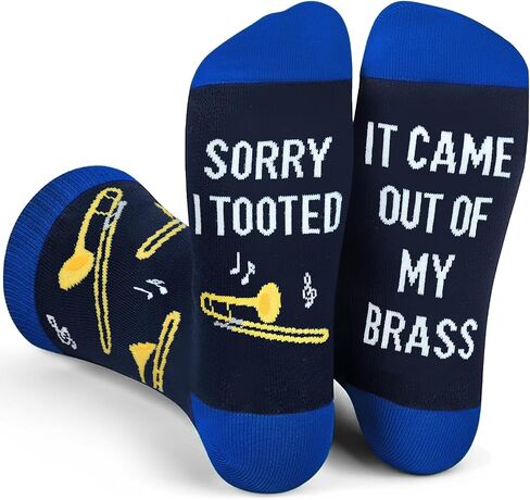 GOLIN Unique Musical Instrument Gifts - Novelty Music Accessories Funny Saying Dress Socks for Musician, Marching Band in Kuwait