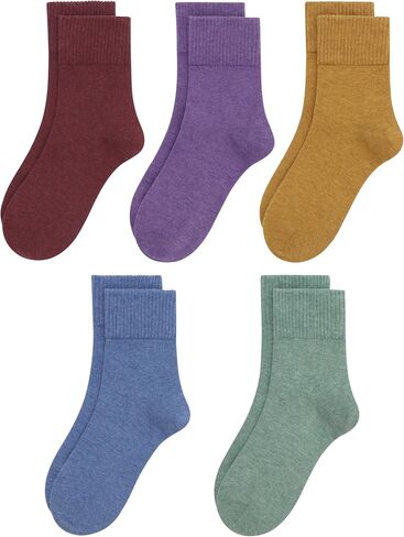 SERISIMPLE Womens Mini Crew Socks Thin Seamless Viscose Bamboo Cotton Soft Cozy Casual Cute Above Ankle 3/5 Pairs in Saudi Arabia