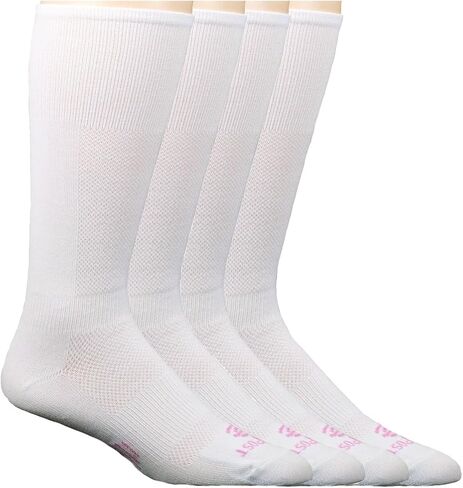 Dan Post Cowgirl Certified Lite Performance Over the Calf Women's White Socks, 4 Pair Pack (Womens Boot Size 7-10) in Kuwait