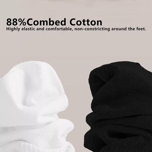 6 Pairs Crew Socks for Men/Women,Combed Cotton Blend Ankle Socks, Athletic & Daily Moisture Wicking, White/Grey/Black in Kuwait