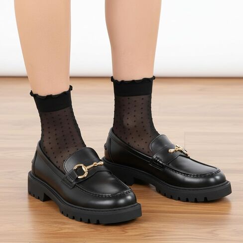 JJUNW 9 Pairs Women's Sheer Ruffled Socks, 3 Colors Dot Sheer Socks Lace Ankle Stockings Casual Ultra Thin Cool Silk Socks for Women in Kuwait