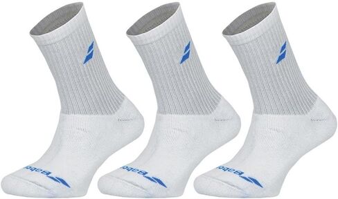 Babolat Tennis Crew Socks 3-Pack-9.5/11.5-White/Diva Blue in Kuwait