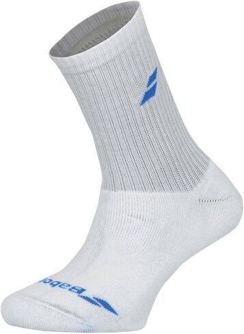 Babolat Tennis Crew Socks 3-Pack-9.5/11.5-White/Diva Blue in Kuwait