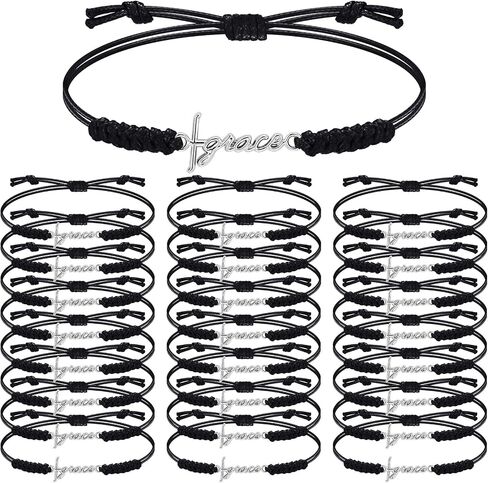 Tondiamo 24 Pcs Grace Cross Bracelets Inspirational Birthday Jewelry Gifts Bulk Stainless Steel Hope Charm Adjustable Faith Bracelet Religious Gifts for Women Christian in Kuwait