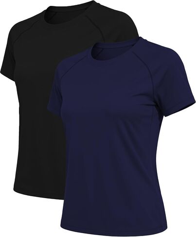 Women's Short Sleeve Workout T-Shirt UPF 50+ Raglan Sleeve Quick Dry Tops Sun Protection Crewneck Athletic Running Gym Tees in Saudi Arabia