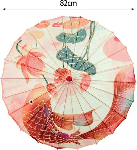 Fancyes Handmade Oiled Paper Umbrella Silk Umbrella, Chinese Japanese Art Classical Dance Umbrella Parasol for Costumes, Style C in Kuwait