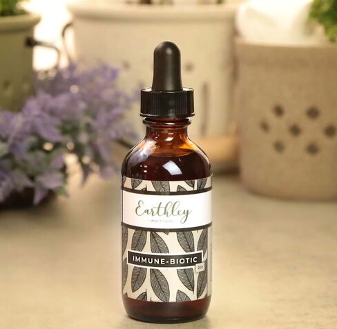 Earthley Wellness Immune Biotic, Herbal Immune Tincture for Cold, Flu, and Overall Immune Health, Natural Ingredients Like Astragalus Root and Elderflower. (4oz, Original) in Saudi Arabia