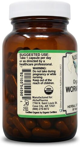 Organic Wormwood, 90 Vegan Capsules - Pure Artemisia Absinthium Herb - Non-GMO & Gluten-Free in Saudi Arabia