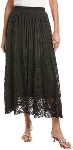 Lace skirt with A-line pleats and bottom detail by Gracia Fashion in Kuwait