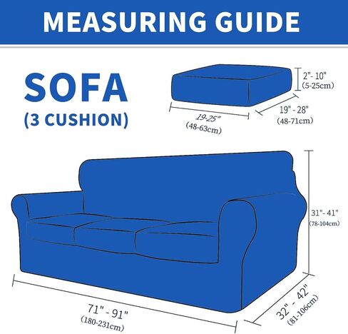 MAXIJIN 4 Pieces Stretch Couch Covers for 3 Cushion Sofa Pet Friendly Couch Cover for Dogs Washable Sofa Slipcovers Thick Soft Furniture Protector with Non Slip Strap (Beige, 71"-91") in Saudi Arabia