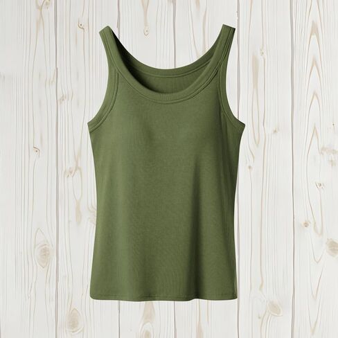 Built-in Bra Tank Tops for Women Summer Casual Padded Tanks Cotton Cami Top Crewneck Sleeveless Workout Yoga Shirts in Kuwait