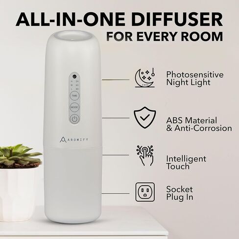 Whisper Smart Plug-in Waterless Diffuser, Essential Oil Diffuser with Bluetooth & App Control, 1000 Sq Ft Coverage, Silent Cold Air Diffuser for Home, Nursery & Office, Safe for Kids & Pets in Saudi Arabia