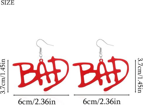 Bad Earrings Singer Music Album Inspired Outfit Match for Fans Gift Women Men in Saudi Arabia