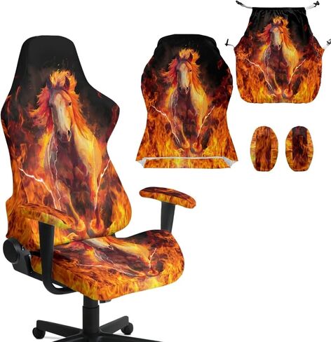 Leopard Print Gaming Chair Covers Cheetah Print Office Chair Covers Slipcovers with Armrest Cover for Gamer Room Decor 4pc/Set in Saudi Arabia