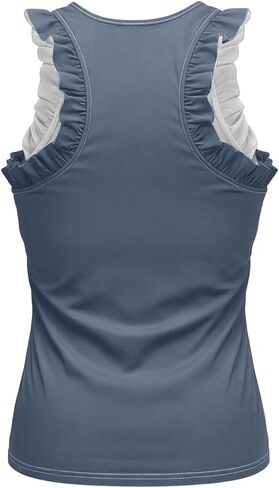 المرأة تجريب تانك القمم كشكش Racerback رياضي اليوغا القمم فضفاضة تناسب أكمام الجري رياضة قمصان رياضية للفتيات in Kuwait